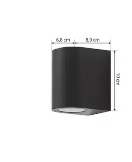 Vonkajšie nástenné svietidlá PRIOS Prios svietidlo Irfan okrúhle čierna 10 cm