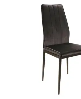 Jedálenské stoličky TOMAN VELVET jedálenská stolička, čierna
