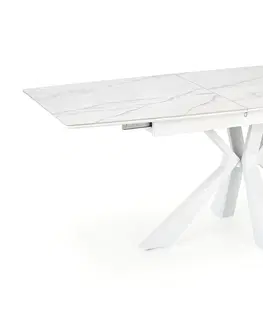 Jedálenské stoly HALMAR Vivaldi rozkladací jedálenský stôl biely mramor / biela