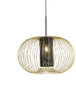 Zavesne lampy Dizajnová závesná lampa zlatá s čiernou 60 cm - Marnie