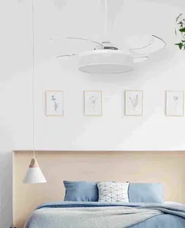 Stropné ventilátory so svetlom Beacon Lighting Stropný ventilátor Fanaway Fraser light, biely/čierny
