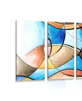 Abstraktné obrazy 5-dielny obraz abstraktná kresba tvarov