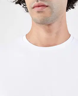 mikiny Pánske bežecké tričko Dry 500 s dlhým rukávom a UV ochranou biele