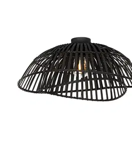 Stropne svietidla Orientálne stropné svietidlo čierne bambusové 62 cm - Pua