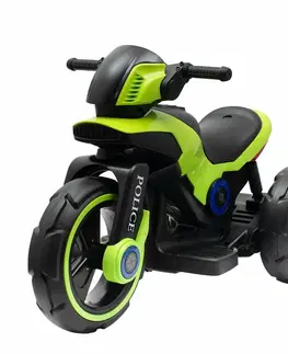 Detské vozítka a príslušenstvo Baby Mix Detská elektrická motorka Police, zelená