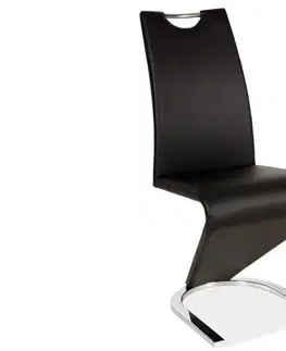 Jedálenské stoličky Signal Stolička H090 chróm / čierna eko koža