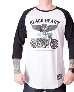 Pánske tričká Tričko s dlhým rukávom BLACK HEART Blue Chopper RG biela - M
