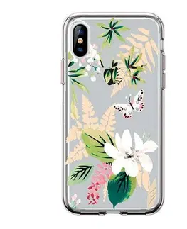 Puzdrá na mobilné telefóny Comma kryt Butterfly Crystal Flower Series pre iPhone XS, white 6938595314070