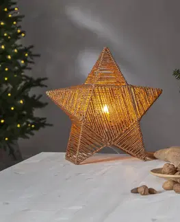 Vianočné svetelné hviezdy STAR TRADING Dekoračná hviezda Rappe papierové šnúrky, stojaca