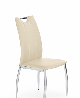 Jedálenské stoličky HALMAR K187 jedálenská stolička béžová / chróm