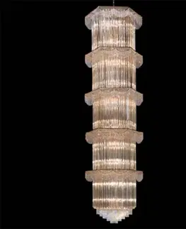 Závesné svietidlá Patrizia Volpato Závesná lampa Cristalli 340 cm vysoká, jantárová