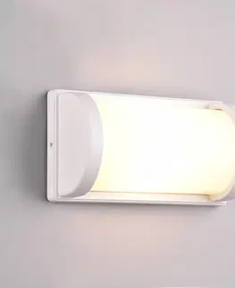 Vonkajšie nástenné svietidlá Reality Leuchten Svietidlo Puelo odliatok hliníkovej zliatiny biela