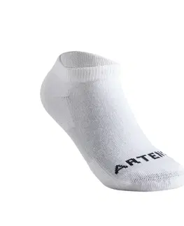 bedminton Detské nízke ponožky RS 100 na raketové športy 3 páry biele