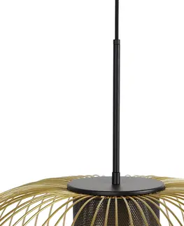 Zavesne lampy Dizajnová závesná lampa zlatá s čiernou 60 cm - Marnie