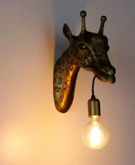 Nástenné svietidlá Lindby Lindby Nirvathia nástenné svetlo Žirafa kov