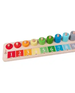 Drevené hračky RAPPA - Počítadlo drevené tvary s číslami 66 ks