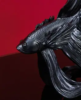 Bytové doplnky a dekorácie Dekoračná socha rybka TEJE Dekorhome Čierna