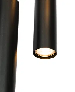 Zavesne lampy Dizajnové závesné svietidlo čierne okrúhle 7 svetiel - Tuba