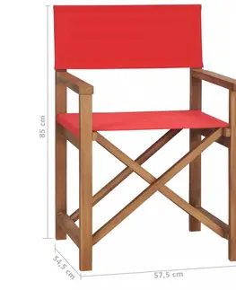 Záhradné kreslá a stoličky Režisérska stolička teakové drevo Dekorhome Sivá