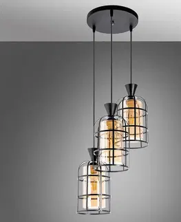 Moderné lampy do obývačky Luster Drut W-5007/3 Amber LW3