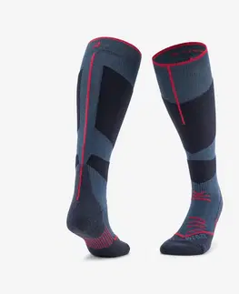 alpinizmus Lyžiarske ponožky 500 tmavomodro-červené