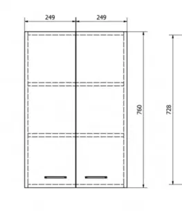 Kúpeľňa AQUALINE - ZOJA/KERAMIA FRESH skrinka horná 50x76x23cm, dub platin 51304