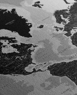 Obrazy mapy Obraz moderná čiernobiela mapa