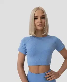 Tričká a tielka GymBeam Dámske tričko FLO Crop-Top Blue  LL