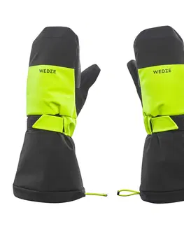 rukavice Detské hrejivé a nepremokavé lyžiarske palčiaky - 550 čierno-reflexne žlté
