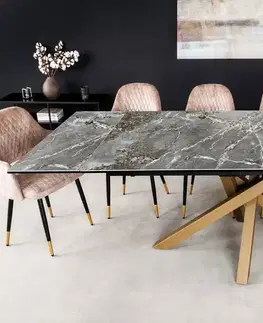 Jedálenské stoly LuxD Rozťahovací keramický stôl Paquita 180-220-260 cm sivý mramor