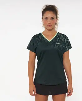tričká Dámske priedušné tričko na padel PTS500 zelené