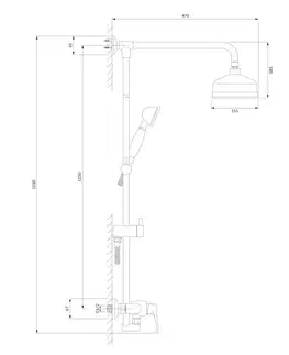 Sprchy a sprchové panely OMNIRES - ART DECO sprchový stĺp, meď kartáčovaná AD5144ORB