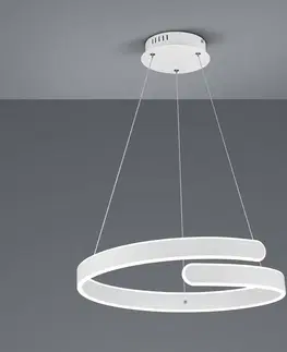 Závesné svietidlá Reality Leuchten LED závesné svietidlo Parma stmievač switch, biela