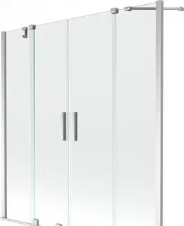 Sprchové dvere MEXEN/S - Velar Duo Dvojkrídlová posuvná vaňová zástena 140 x 150 cm, transparent, chróm 896-140-000-02-01