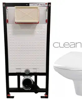 Záchody DEANTE Podstavný rám, pre závesné WC misy bez tlačidla + WC CERSANIT CLEANON CARINA + SEDADLO CST_WC01 X CA1