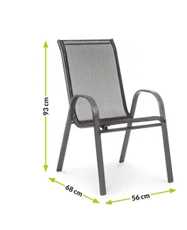 Záhradné stoličky a kreslá NABBI Arkadia záhradná stolička grafit / sivohnedá