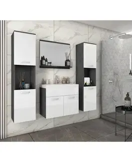 Kúpeľňové zostavy Kúpeľna Antracit/biela Vl