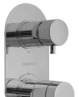 Kúpeľňové batérie SAPHO - RHAPSODY podomietková sprchová termostatická batéria, 3 výstupy, chróm 5592T