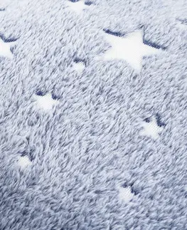 Prikrývky na spanie 4Home Deka Soft Dreams Stars svietiaca modrá, 150 x 200 cm