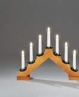Vianočné dekorácie Adventný svietnik drevený Gavar, tmavohnedá