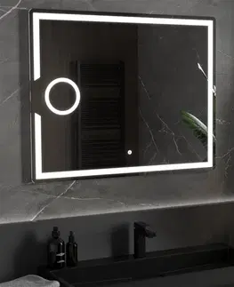 Kúpeľňa MEXEN - Onyx zrkadlo s osvetlením s kozmetickým zrkadlom 100 x 80 cm, LED 600 9813-100-080-611-00