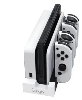 Príslušenstvo k herným konzolám Nabíjacia stanca iPega 9186 pre Nintendo Switch Joy-con, whiteblack 57983115499