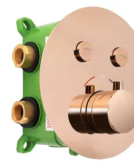 Kúpeľňové batérie REA REA - Sprchový set pod omietku LUNGO MILER ružové zlato z termostatom + BOX REA-P6613