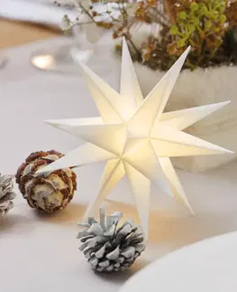 Vianočné svetelné hviezdy STERNTALER Vnútorná dekorácia – 18-cípa hviezda Ø 12 cm biela