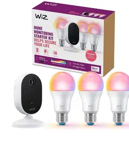 LED osvetlenie WiZ WiZ-Sada na monitorovanie domácnosti: 1xkamera+ 3xLED RGB žiarovka 8,5W/230V Wi-Fi 