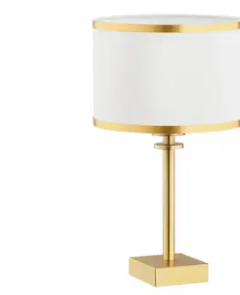Lampy Argon Argon 8029 - Stolná lampa ABBANO 1xE27/15W/230V mosadz/biela 
