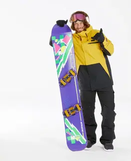 bundy a vesty Pánska snowboardová bunda 100 žltá