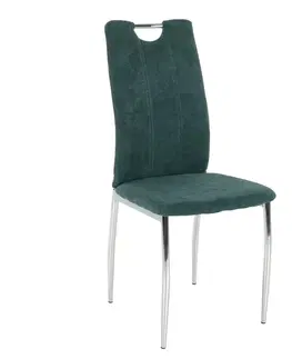 Stoličky Jedálenská stolička, azúrová látka/chróm, OLIVA NEW