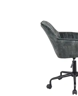 Kancelárske stoličky LuxD Dizajnová kancelárska stolička Esmeralda zelený zamat