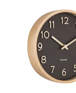 Hodiny Drevené nástenné hodiny Karlsson KA5851, čierna 22cm